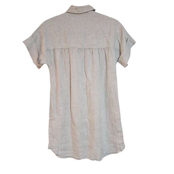Boho J Crew Baird McNutt Irish Soft Linen Relaxed fit Shirt Dress Flax Capsule X - Picture 3 of 13